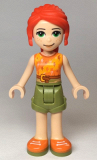 LEGO frnd352 Friends Mia, Olive Green Shorts, Orange Top with Lightning Bolts